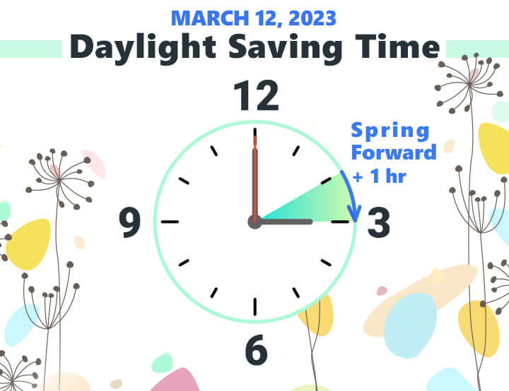 Daylight Saving Time Changes 2023 in Spring, USA