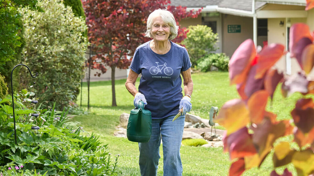 Foulkeways Resident gardening