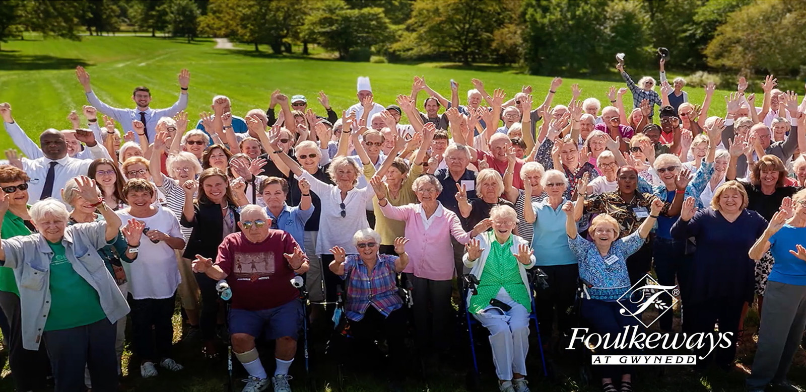 cheering Foulkeways residents and staff